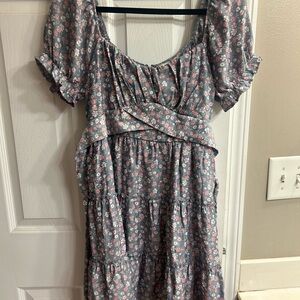 Altar'd State Blue and Pink Floral Dress